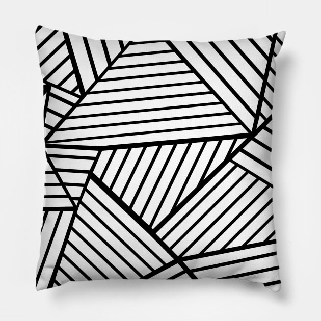 AB Lines Zoom White 2 Pillow by Emeline