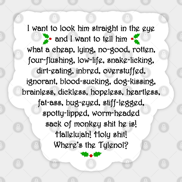 Griswold Rant Christmas Vacation Rant Aufkleber Teepublic De