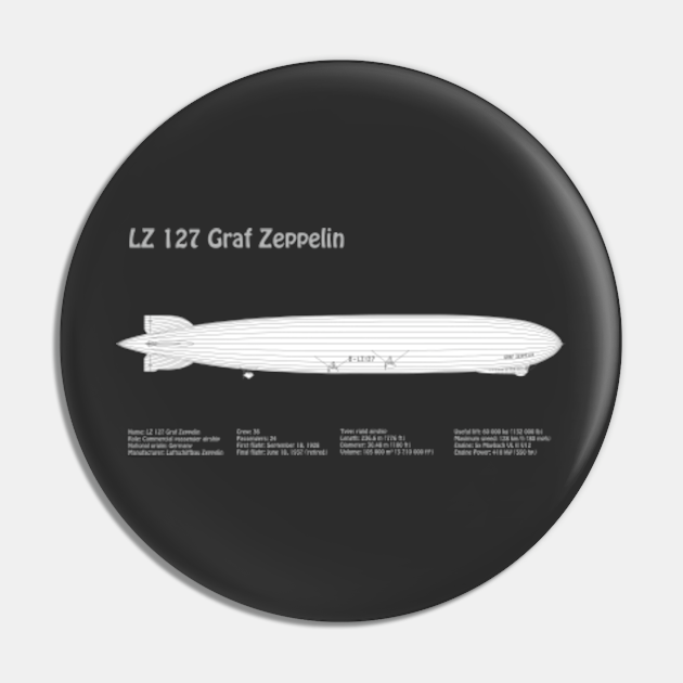 LZ 127 Graf Zeppelin Airship PBDpng Graf Zeppelin Pin TeePublic