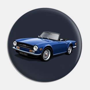 Triumph TR6 in dark blue Pin