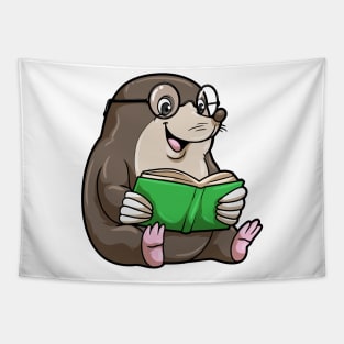 Mole as Nerd with Glasses & Book Tapestry