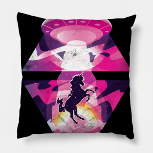 Retro Ufo Unicorn Vintage Pillow