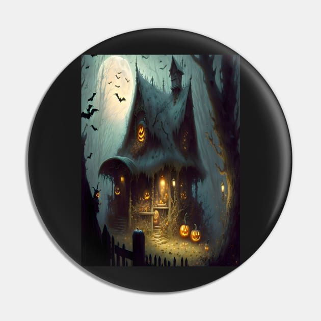 Halloween Witch House Pin by adorcharm