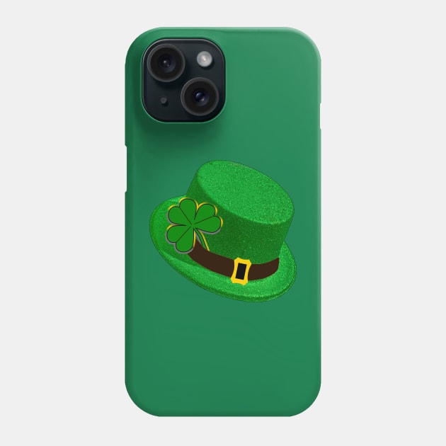 Hat with Shining Shamrock Phone Case by dalyndigaital2@gmail.com