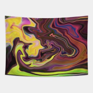Liquid Marble, Swirling Purple and Yellow Tapestry