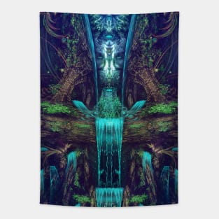 Waters Fall Visionary Fractal Manipulation Manafold Art Tapestry