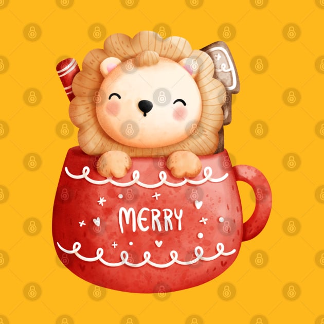 The Baby Lion In A Christmas Cup by The Little Store Of Magic