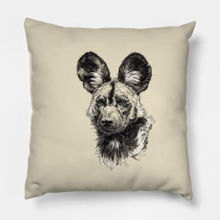 African wild dog Pillow