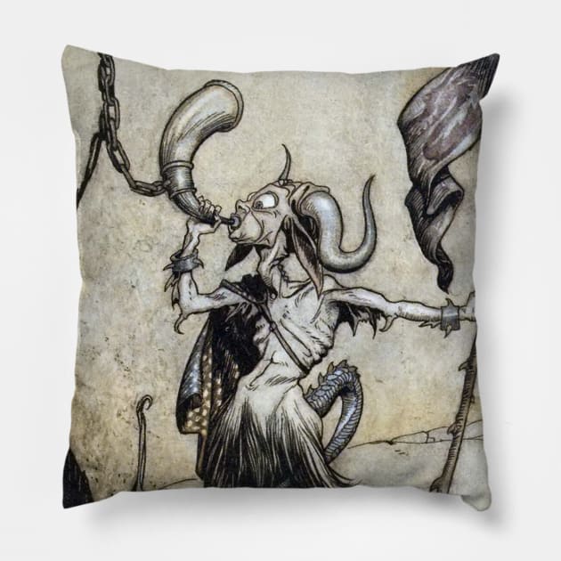 Horn Blower Pillow by PDTees