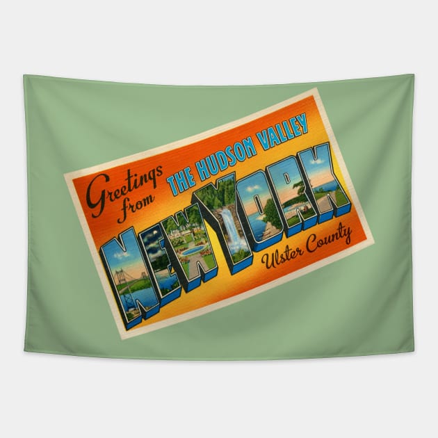 Greetings From Ulster County NY Tapestry by MatchbookGraphics