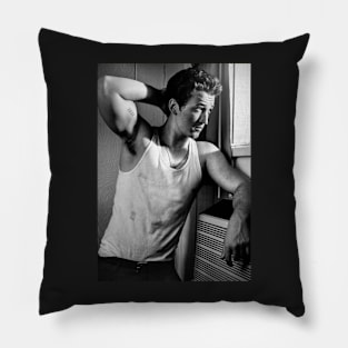 Miles Teller hot black and white Pillow