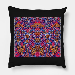 Carmine Aesthetic - Abstract Multicolored Watercolor Pattern Pillow