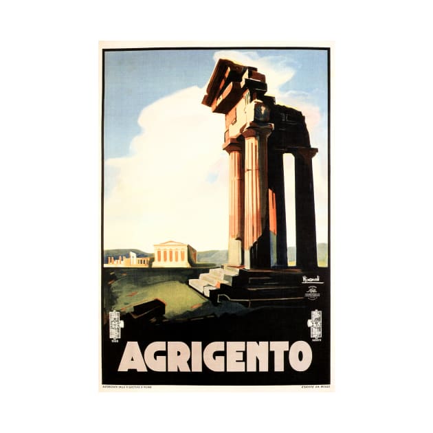 AGRIGENTO Valley of Temples Ruins Sicily Vintage Italy Travel by vintageposters