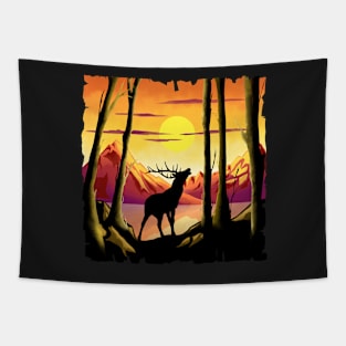 Watch the deer's silhouette Tapestry