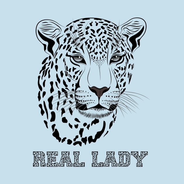 Funny T-Shirt Leopard Real Lady by SparkStyleStore