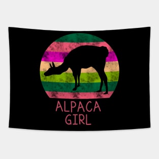 Alpaca Girl Llama Woman Tapestry