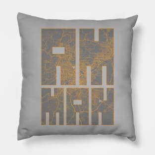 Amman, Jordan City Map Typography - Bauhaus Pillow