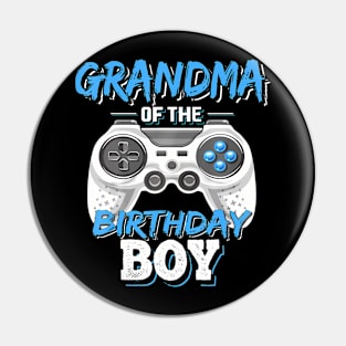 Grandma Of The Birthday Boy Matching Video Gamer Party Pin