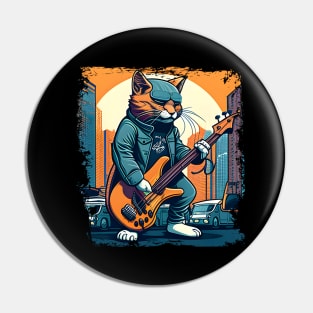 Cute Musician Rock Cat Kitty Playing Guitar - Funny Cats Pin