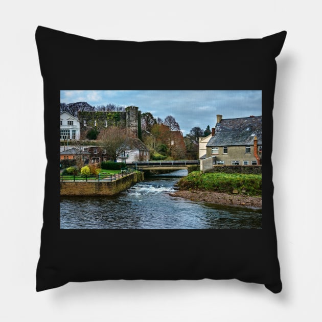 The Castle At Brecon in Wales Pillow by IanWL