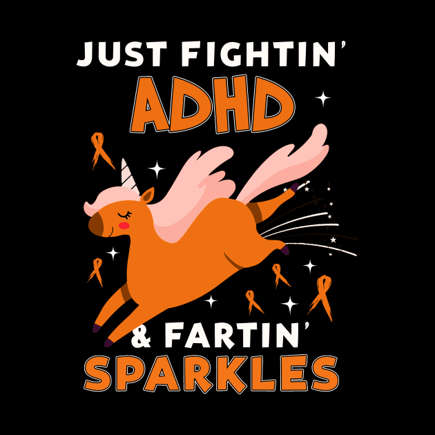 ADHD funny unicorn farting sparkles by TeesCircle