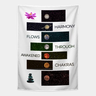 CHAKRAS YOGA QUOTE DESIGN Tapestry