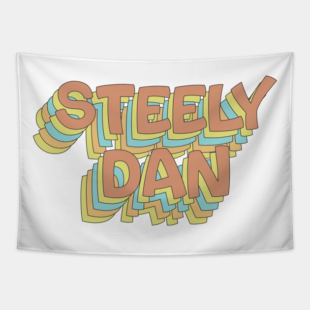 Steely Dan Retro Faded-Style Typography Design Tapestry by Nawaw