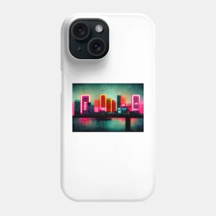 Neon Tokyo City Skyline Buildings In Neon light / Tokyo City Silhouette Phone Case