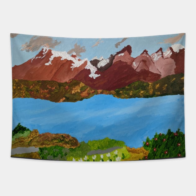 Torres del Paine Chile Tapestry by PaintstopbyNandini