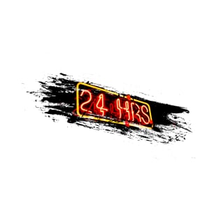 24 hours Neon Sign Design T-Shirt