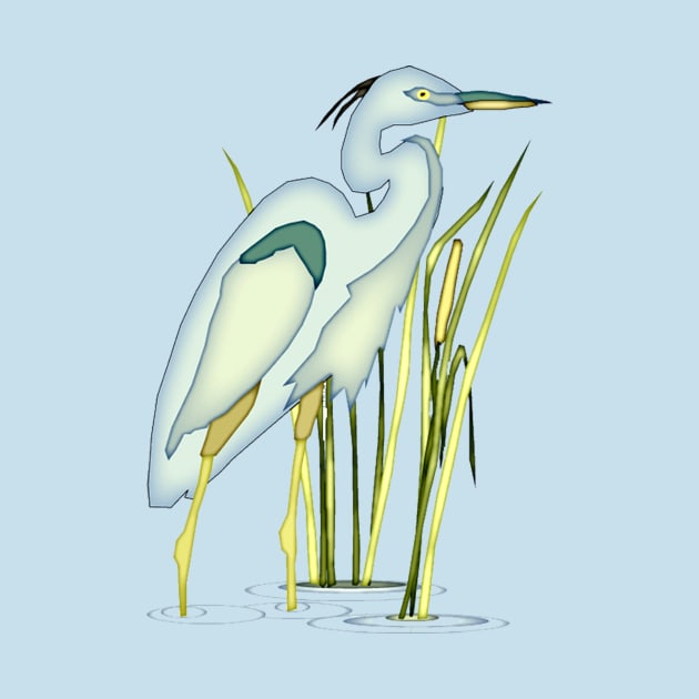 Heron in the Reeds by Izmet