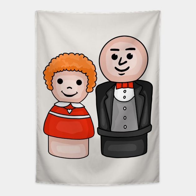 Annie and Daddy Warbucks Tapestry by Slightly Unhinged