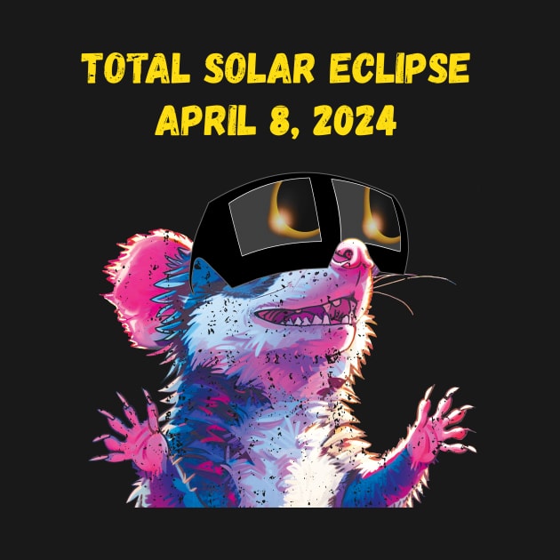 Total Solar Eclipse 2024 Grunge Possum by Rocky Ro Designs