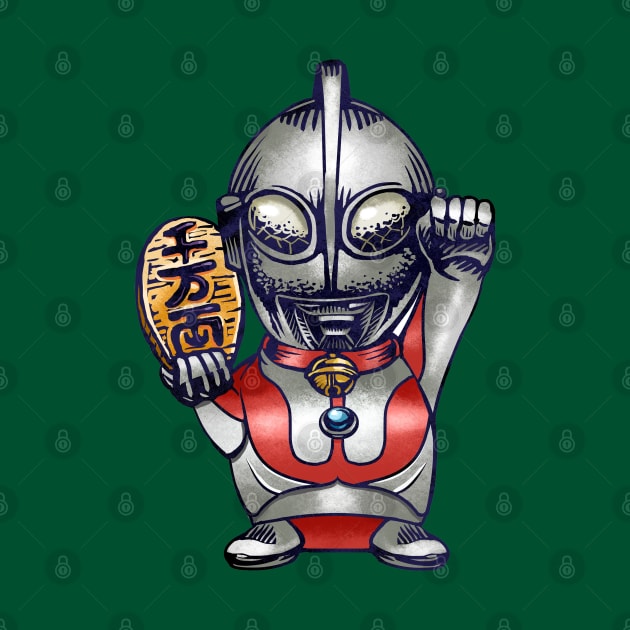 Tokusatsu styled Maneki-Neko Lucky Shirt by ChetArt