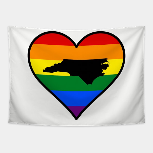 North Carolina Gay Pride Heart Tapestry by fearcity