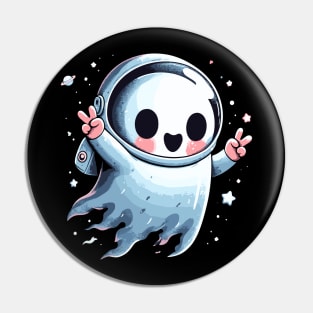 Happy ghost astronaut peace Pin