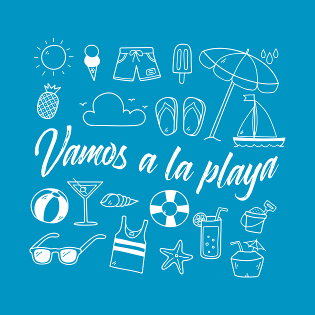 Vamos a la playa - lets go to the beach - tshirt design by verde