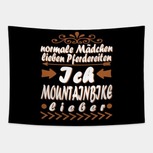 Mountainbike Mädchen Biken Downhill Tapestry