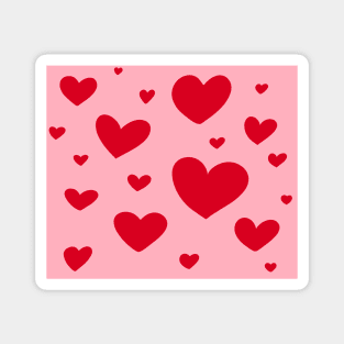 Pink and Heart Heart Pattern Magnet