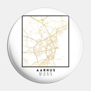 AARHUS DENMARK CITY STREET MAP ART Pin