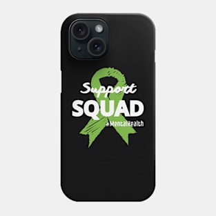 Support Squad Mental Health Awareness Lime Green Ribbon Phone Case