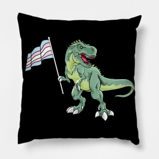 Funny Dinosaur Flag Transgender Pride LGBT Gift Pillow