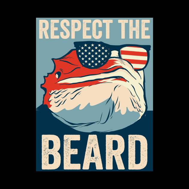 Respect The Beard USA Bearded Dragon by Visual Vibes