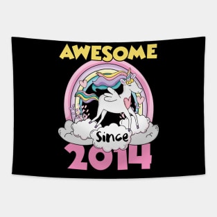 Cute Awesome Unicorn 2014 Funny Gift Pink Tapestry