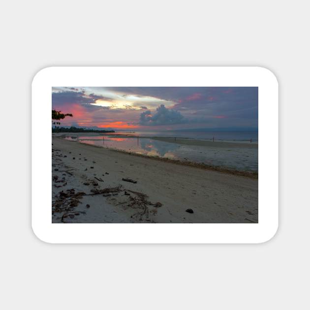 Sunset Colors Bathe Siquijor Beach Magnet by likbatonboot