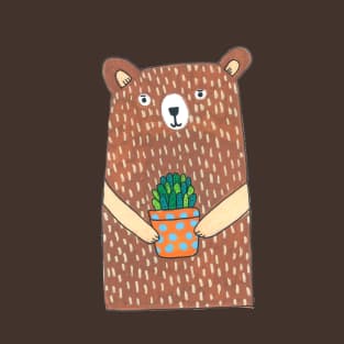 Cute Bear Holding His Plant T-Shirt