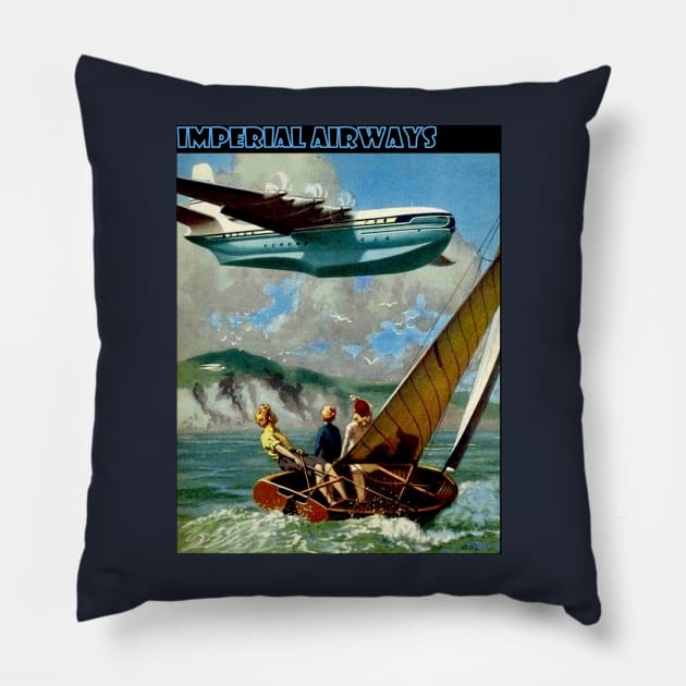 Imperial airways Vintage Travel and Tourism Fly The World Advertising Print Pillow by posterbobs