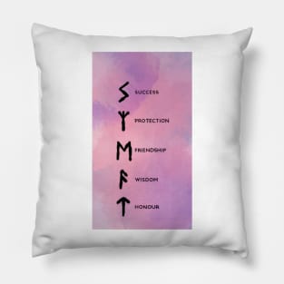 Bind Runes: Success, Protection, Friendship, Wisdom, Honour Pillow