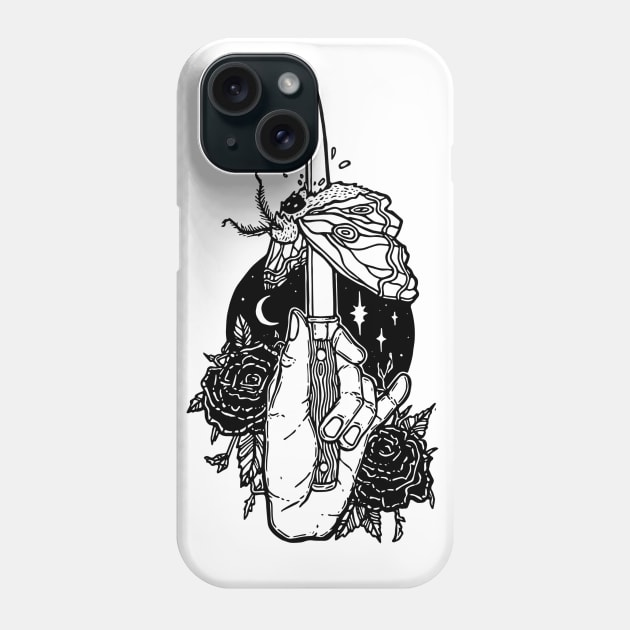 Moth and Dagger Phone Case by neomlei