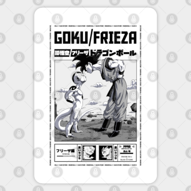 Goku VS Frieza - Frieza Saga | Dragon Ball Manga | Cover Design - White Version - Goku - Sticker | TeePublic Goku VS Frieza - Frieza Saga | Dragon Ball Manga | Cover Design - White Version - Goku - Sticker | TeePublic